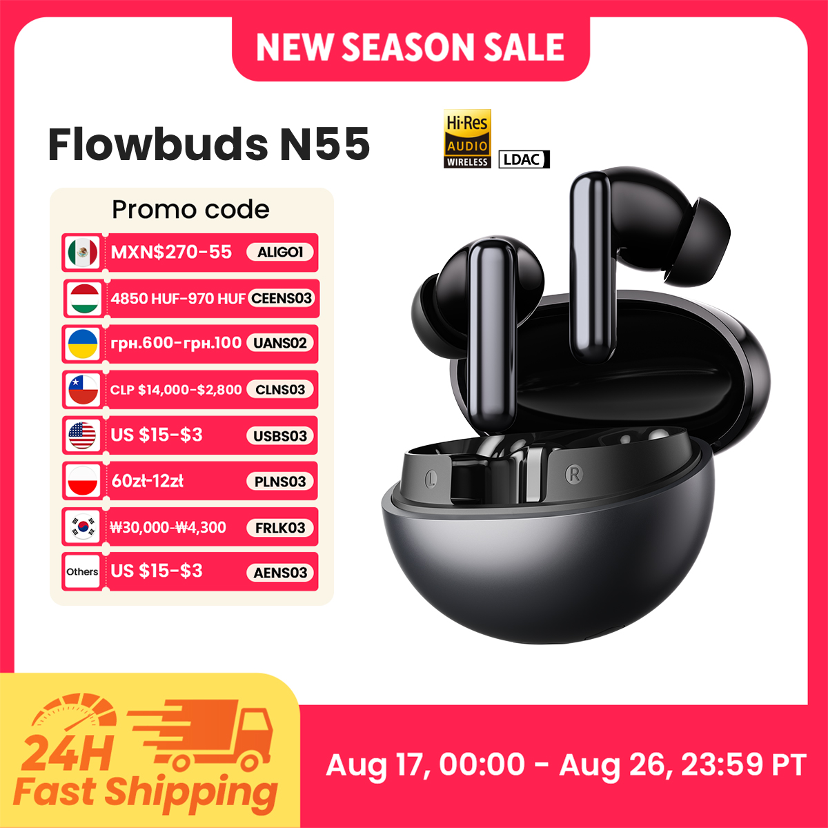 Home Office Headset - HAYLOU Flowbuds N55 Wireless Earbuds 54dB