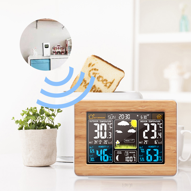 Led Desk Clock - FanJu Alarm Clock Digital Temperature Humidity