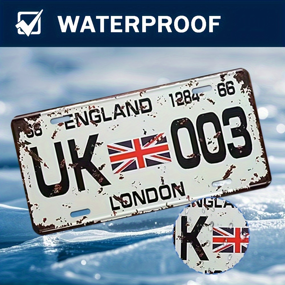 Home Office London - Vintage London UK License Plate Aluminum