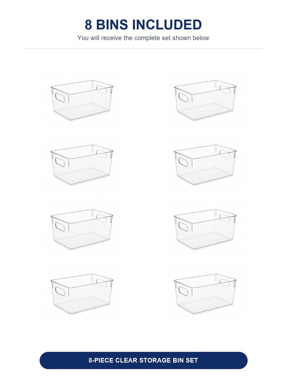 8-Pack Clear Storage Bins with - огляд і ціна Home Office Organization