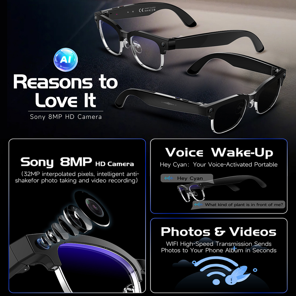 2026 New Men Smart AI Glasses  - огляд і ціна Webcam Hd 1080P