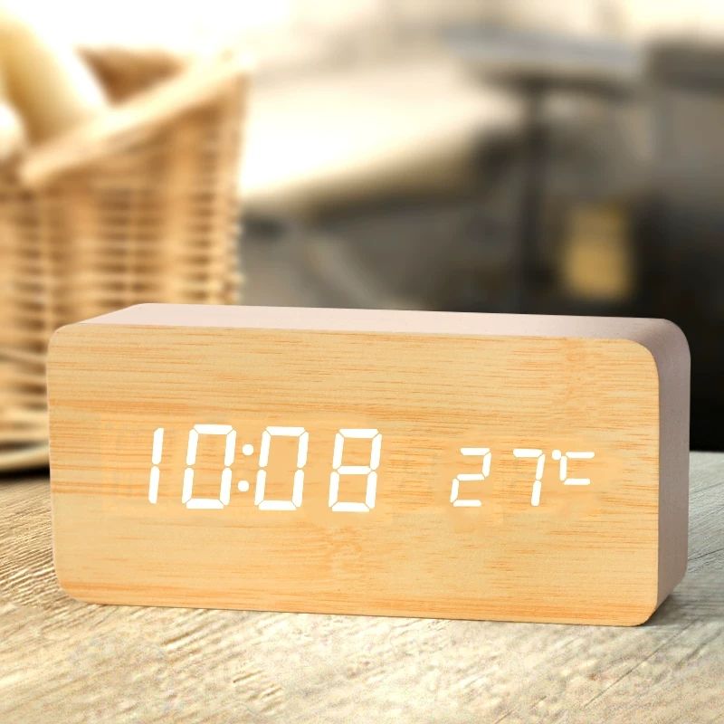 Wooden Digital Alarm Clock, LE - огляд і ціна Led Desk Clock