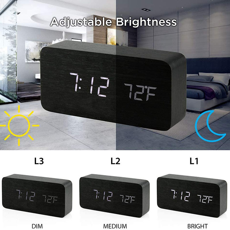 Wooden Digital Alarm Clock, LE - огляд і ціна Led Desk Clock