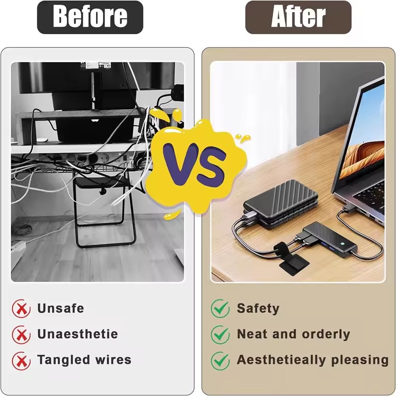 Adhesive Under Desk Cable Ties - огляд і ціна Home Office Organization