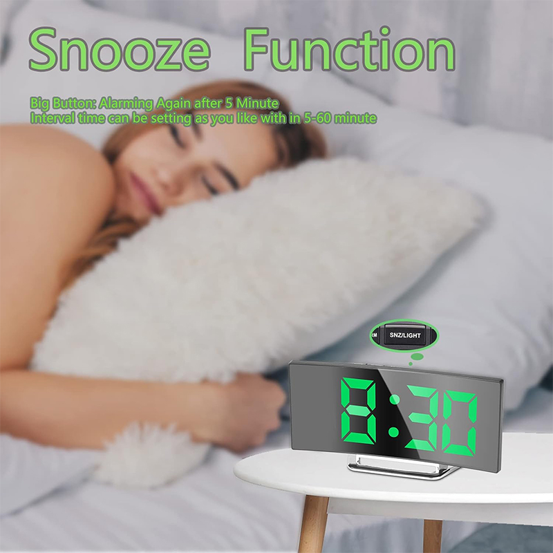 LED Digital Alarm Clock Curved - огляд і ціна Led Desk Clock