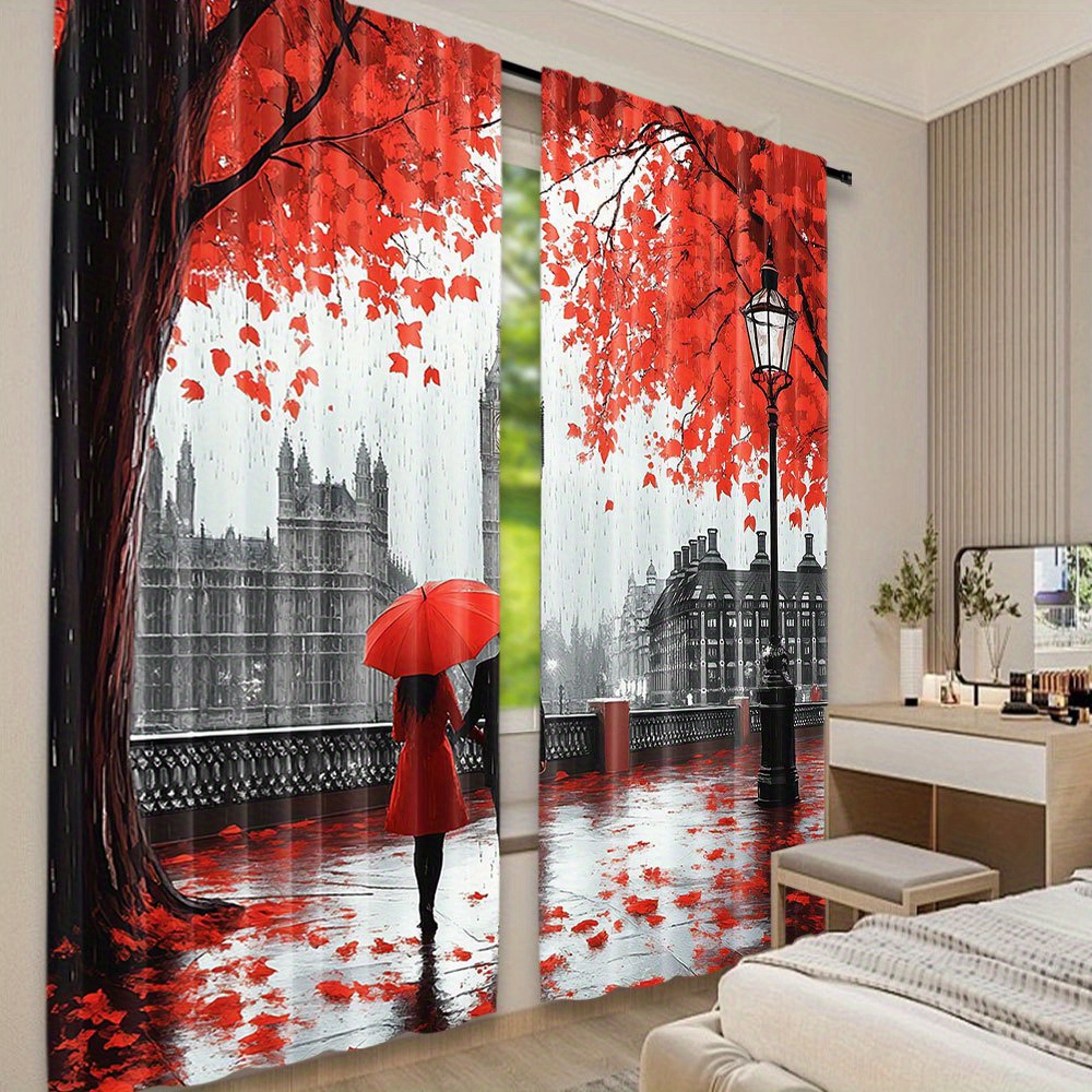 Romantic Autumn Red Leaves Cur - огляд і ціна Home Office London