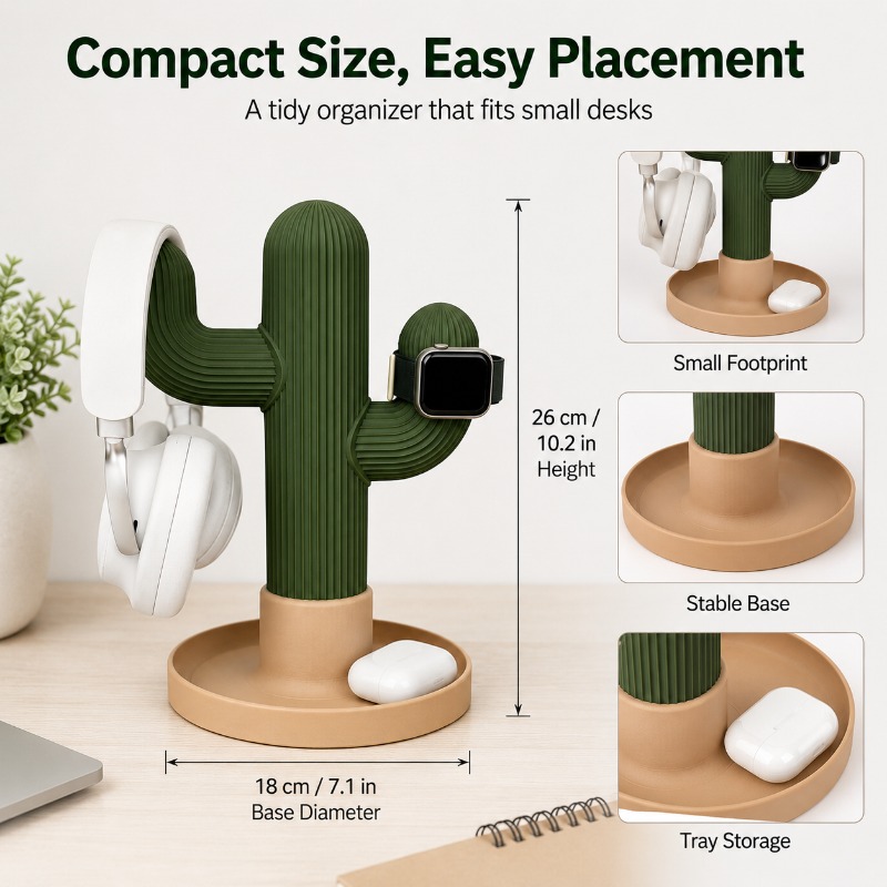 Minimalist Cactus Headset Stan - огляд і ціна Home Office Organization